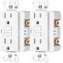 GE, White, GFCI In-Wall Receptacle 2 Pack, Tamper Resistant, 3 Prong, Outdoor Use, Cover Needed, Self-Testing Safety, UL Listed, Wallplate not included, 44051, 2 Count