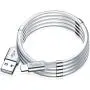 Magnetic Absorption Nano Data Cable,(0.9M/3FT) Super Organized USB Fast Charging Cord Self Winding Wire Portable Storage 360 Degree Coiling Magnets Retractable Compatible with i-Products