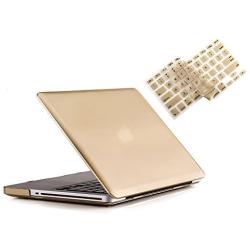 RUBAN Case Compatible with MacBook Pro 13 inch 2012 2011 2010 2009 Release A1278, Plastic Hard Case Shell and Keyboard Cover for Older Version MacBook Pro 13 Inch with CD-ROM - Gold