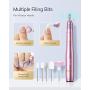 AEVO Electric Nail Drill Kit (2020), Upgraded USB Manicure Filer Sander Polisher W/ 11X Changeable Filing Bits, 1X Cleaning Brush 36X Sanding Bands, Pink