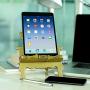 Wooden Bookholder Recipe Book Phone Holder eReader iPad Tablet Stand Rest Gift Idea (Gold (Throne))