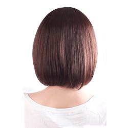 MapofBeauty 30cm/12'' Synthetic Straight Wig (Dark Brown)
