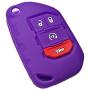 Qty(2) Alegender Black Purple Slilicone 4-Buttons Flip Key Fob Cover Case Holder Remote Bag Protector Fit for 2018 2019 2020 Wrangler JL Gladiator JT 68292944AA