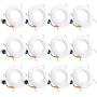 12 Pack 5/6 Inch LED Recessed Lighting, Baffle Trim, CRI90, 15W=100W, 1100lm, 3000K Warm White, Dimmable Recessed Lighting, Damp Rated LED Recessed Downlight, ETL Listed