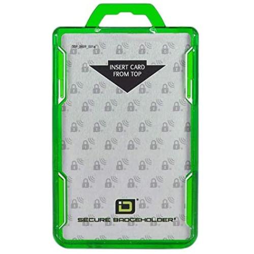 ID Stronghold - RFID Blocking Secure Badge Holder - Duolite 2 Card ID Holder - Poly Carbonate - Heavy Duty Hard Plastic ID Badge Holder - USA Molded and Assembled - FIPS 201 Approved - Green