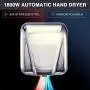 VALENS Stainless Steel Automatic High-Speed Hand Dryer, Heavy-Duty Wall Mounted Electric Hand Dryer 1800w for Commercial and Household Restrooms