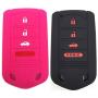 Ezzy Auto Black and Rose Silicone Rubber Key Fob Case Key Covers Key Jacket Skin Protectors fit for Acura ILX RDX TL ZDX