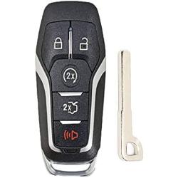 Dewangli Keyless Entry Key Fob Case Shell Fit for Ford Edge Explorer Mustang Fusion 2015 2016 2017 (M3N-A2C31243300) 5 Button(Pack of 2)