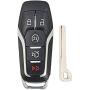 Dewangli Keyless Entry Key Fob Case Shell Fit for Ford Edge Explorer Mustang Fusion 2015 2016 2017 (M3N-A2C31243300) 5 Button(Pack of 2)