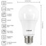 Linkind Dimmable A19 LED Light Bulbs, 100 Watt Equivalent, E26 Base, 2700K Soft White, 15.5W 1600 Lumens CRI80+ 120V, UL Listed FCC Certified, Energy Star, Pack of 6