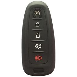 Ezzy Auto New Black Silicone Key Fob Case Cover Smart Key Case Shell Key Protector Key Jacket For Lincoln Ford 5 Buttons