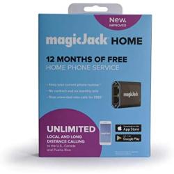 magicJackHome, VOIP Phone Adapter, Portable Home and On-The-Go Digital Phone Service. Unlimited Local & Long Distance Calls to US and Canada. NO Monthly Bill. Most Recent Model, 2019