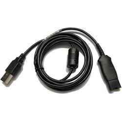 Call Center Headset Office Telephone Quick Disconnect Cord to USB Adapter Compatible with PLT QD HW251/261/510/520 to Any Laptop Computer
