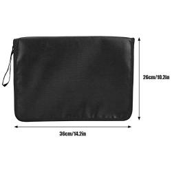 GLOGLOW 12 Pages Folder Briefcase Files Lock Organizer Fireproof Document Bag Organ Style with Zipper Certificates Keeping Safety Bag for Office