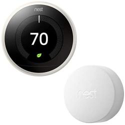 Google Nest Learning Thermostat (3rd Generation) with Nest Temperature Sensor (T5000SF) (White)