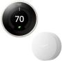 Google Nest Learning Thermostat (3rd Generation) with Nest Temperature Sensor (T5000SF) (White)