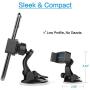 APPS2Car Suction Cup Phone Holder for Car with Adjustable Arm, Low Profile Dashboard Phone Mount Compact Windshield Window Dash Mobile Stand Compatible w/ All iPhone and Android Cell Phones