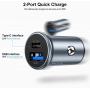 USB C Car Charger, Techkey 38W Dual Port Fast USB Car Charger Type C Compact Power Adapter with Power Delivery & Quick Charge 3.0 Compatible with iPhone/iPad/Samsung etc.