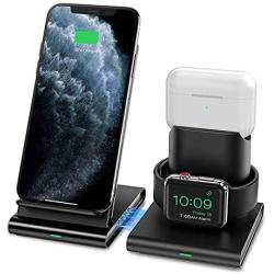 Seneo Wireless Charger, 3 in 1 Wireless Charging Station for Apple Watch, AirPods Pro/2, Detachable and Magnetic Wireless Charging Stand for iPhone 11 Pro Max/X/XS/XR/8Plus(NO QC 3.0 Adapter)