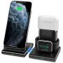 Seneo Wireless Charger, 3 in 1 Wireless Charging Station for Apple Watch, AirPods Pro/2, Detachable and Magnetic Wireless Charging Stand for iPhone 11 Pro Max/X/XS/XR/8Plus(NO QC 3.0 Adapter)