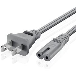 TNP Universal 2 Prong Power Cord (3 Feet) - NEMA 1-15P to IEC320 C7 Shotgun Connector AC Power Supply Cable Wire Socket Plug Jack (Gray) Compatible with Apple TV, PS4, PS3 Slim, LED HDTV