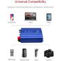 BESTEK 500W Power Inverter DC 12V to 110V AC Converter with 4.8A Dual USB Car Charger ETL Listed (Blue)