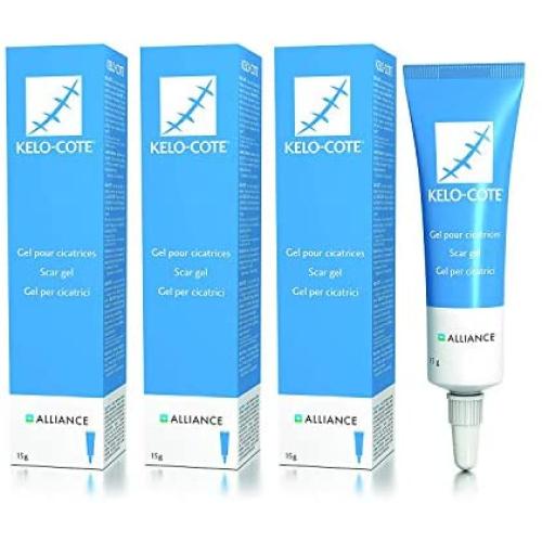 3 Pack Kelo-cotee,Gel for Scars 15G,Softens and flattens Scars,Eliminates Redness,Relieves itching and Pain,Helps in Healing,Protects The Skin,Advanced Formula Scar Gel