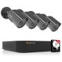 CCTV Security Camera System, Jennov 8CH H.264+ Home Surveillance Security DVR Kit with 1TB HDD, 4PCS 5MP Outdoor Bullet Cameras Waterproof,Audio Recording,Email Alert,24/7 Home Business Monitoring