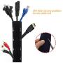 Management Sleeve Wire, GIKPAL 120 inch Cable Cord Organizer Flexible Cable Wrap Wires Hider Protector for Pets TV Computer Office Home Car