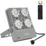 SGLEDS 70W Holiday Outdoor RGB Color Changing Flood Light, IP66 Waterproof Outdoor Landscape Floodlight for Yard, Garden, Playground, Party