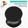 ITNRSIIET Mouse Pad, Ergonomic Mouse Pad with Gel Wrist Rest Support, Gaming Mouse Pad with Lycra Cloth, Non-Slip PU Base for Computer, Laptop, PC, Home, Office & Travel, Black