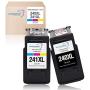 QUEENPRINT Remanufactured Ink Cartridge Replacement for Canon PG-240XL CL-241XL 240 XL 241 XL for Pixma MG3620 TS5120 MG2120 MG3520 MX452 MX512 MX532 MX472 High Capacity Ink (1 Black, 1 Tri-Color)