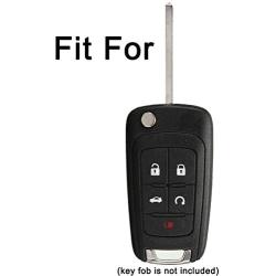 2Pcs Coolbestda Rubber Flip Key Fob Cover Remote Case Skin Jacket Holder Protector for Chevrolet Equinox Camaro Cruze Malibu Sonic Volt Park