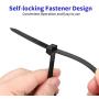 Each 100 Pack KOOWIN 4+6+8+12 Inch Self-Locking Eco-Friendly Black Nylon Plastic Cable Zip Ties Assorted Sizes Heavy Duty Wire Tie Wraps for Home, Office, Garden, Garage, Workshop (400pcs)