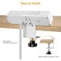Desk Clamp Power Strip, Desktop Clamp Mount Power Outlet with 2 USB Ports, 4 AC Outlets, Mountable Desk Outlet Removable Power Plugs with 6.56ft Power Cord (4AC2USB-White)