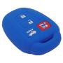 LemSa 2pcs Silicone 4 Button Smart Key Fob Cover Remote Keyless Entry Bag Compatible with Toyota Camry Avalon Corolla RAV4 Highlander Venza HYQ12BDM, Black Blue