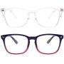 livho 2 Pack Blue Light Blocking Glasses, Computer Reading/Gaming/TV/Phones Glasses for Women Men,Anti Eyestrain & UV Glare (Clear+Blue Purple)