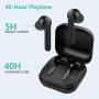 Wireless Earbuds, Willful Bluetooth Earbuds with Microphone, Stereo Sound, Clear Call, Touch Control, USB-C Charge, Bluetooth V5.0, Waterproof, Secure Fit, in-Ear Headphones Earphones (Black)