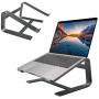 Macally Aluminum Laptop Stand for Desk - Works with all Macbook /Pro/Air & Laptops between 10” to 17.3” - Sleek and Sturdy Laptop Riser - (ASTANDSG), Space Gray