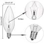 10 Pack 60W 120V E12 Base B10 CTC Incandescent Clear Light Bulbs,Transparent Candle Light Bulbs for Chandeliers, Ceiling Fan Lights, Pendants, Fireplace