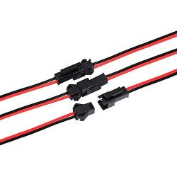 eBoot 22 AWG JST SM 2 Pin Plug Male and Female Connector Adapter with 135 mm Electrical Cable Wire for LED Light, 20 Pairs