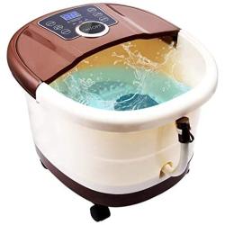 Foot Spa Bath Motorized Massager with Heat, Frequency Conversion, Red Light Rolling Massage, Adjustable Time & Temperature, Water Spray Bubble