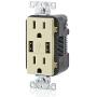 Leviton T5632-I USB Charger/Tamper-Resistant Duplex Receptacle, 15-Amp, Ivory, 1-Pack