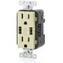 Leviton T5632-I USB Charger/Tamper-Resistant Duplex Receptacle, 15-Amp, Ivory, 1-Pack