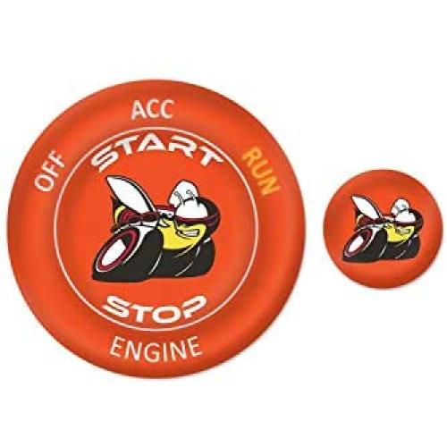 ToolEpic for Dodge Challenger Charger Scat Pack Decal Accessories 2015-2021 - Engine Start Stop Button Overlay Sticker Emblem - Push to Start Button Go Mango Badge Cover - Perfect for Decals