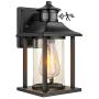 Exterior Outdoor Wall Lantern with Motion Sensor, Waterproof Dusk to Dawn Porch Light Fixtures Wall Mount, Anti-rust Wall Sconce with Seeded Glass for Entryway Doorway Garage Balcony, Motion Activated