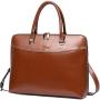 CLUCI Briefcase for Women Oil Wax Leather 15.6 Inch Laptop Business Vintage Slim Ladies Shoulder Bag