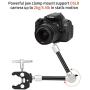 TOAZOE 11'' Adjustable Robust Articulating Friction Magic Arm Clamp Holder Mounts Kit for DSLR/Mirrorless/Action Camera/Camcorder/LCD Monitor Video Vlog Rig w/Smartphone/iPhone/GoPro/Arlo etc