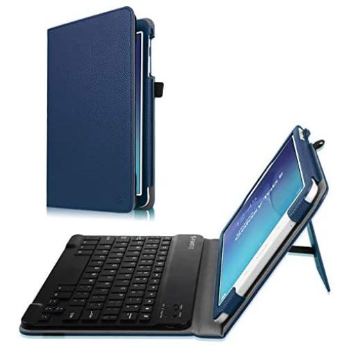 Fintie Keyboard Case for Samsung Galaxy Tab E 9.6 - Slim Fit PU Leather Stand Cover with Premium Quality [All-ABS Hard Material] Removable Wireless [Long Life Battery] Bluetooth Keyboard, Navy Blue