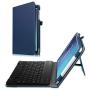 Fintie Keyboard Case for Samsung Galaxy Tab E 9.6 - Slim Fit PU Leather Stand Cover with Premium Quality [All-ABS Hard Material] Removable Wireless [Long Life Battery] Bluetooth Keyboard, Navy Blue